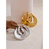 Ayessa Hoop Earrings – Round, Minimalist & Water Resistant Chic Style | Huna Jewelry
