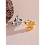 Elodie Bypass Ring – Smooth, Chic & Water-Resistant Statement Jewelry | Huna Jewelry