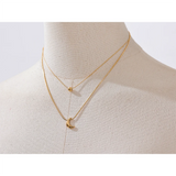 Aria Moon and Bead Pendant Layered Necklace – Trendy Statement Jewelry | Huna Jewelry