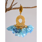 Julia Blue Flower Drop Earrings – Boho Chic Statement Jewelry | Huna Jewelry