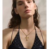 Eleanor Cross Pendant Necklace – Classic Dainty Layering Jewelry | Huna Jewelry