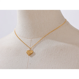 Nova Heart Stripe Pendant Necklace – Elegant Golden Waterproof Jewelry | Huna Jewelry