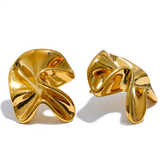 Harriett Bloom Irregular Flower Stud Earrings – Artistic & Elegant Floral Jewelry | Huna Jewelry