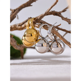 Kelanni Round Ball Earrings – Sleek Huggie, Water Resistant & Trendy | Huna Jewelry