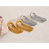 Emmeline Tassel Chain Earrings – Chic & Stylish Long Dangle Jewelry | Huna Jewelry