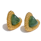 Janet Heart Stud Earrings – Bold Colored Statement Jewelry | Huna Jewelry