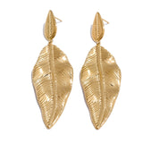Dolores Leaf Drop Earrings – Elegant Dangle, Water Resistant Design | Huna Jewelry