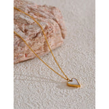 Lark Gold Heart Pendant Necklace – Natural Shell, Elegant & Chic | Huna Jewelry