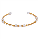 Winona Pearl Bead Cuff Bracelet – Dainty & Waterproof Jewelry | Huna Jewelry