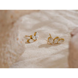 Helen Wing Stud Earrings – Elegant Marquise-Cut Sparkle Trio | Huna Jewelry