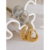 Brianna Twisted Hoop Earrings – Hollow, Textured & Waterproof | Huna Jewelry