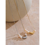 Millie Pearl & Heart Necklace – Simple & Classic Love Pendant | Huna Jewelry
