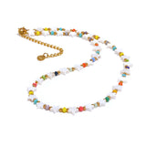 Zaira Star Necklace – Natural Shell & Colorful Beaded Crystal Design | Huna Jewelry