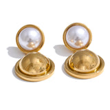 Gretchen Pearl Drop Earrings – Classic Round Elegant Jewelry | Huna Jewelry