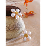 Gia Pearl Flower Stud Earrings – Timeless Chic Statement Jewelry | Huna Jewelry