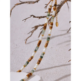 Ruby Natural Stone Beaded Necklace – Waterproof & Elegant Jewelry | Huna Jewelry