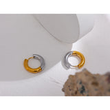 Lorelei Two-Tone Round Hoop Earrings – Trendy & Versatile Jewelry | Huna Jewelry