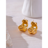 Cerise Chain Hoop Earrings – Modern Waterproof Gold Hoops | Huna Jewelry