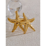 Barbara Starfish Stud Earrings – Large, Smooth & Polished Design | Huna Jewelry