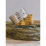 Wendy Textured Cuff Bracelet – Wide Waterproof Bangle for Women | Huna Jewelry
