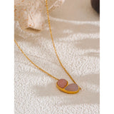 Lois Pink Natural Stone Heart Pendant Necklace – Elegant & Unique | Huna Jewelry