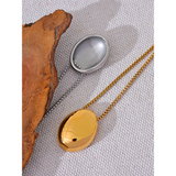 Layla Long Necklace – Elegant Large Oval Pendant Jewelry | Huna Jewelry