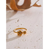 Etta Flower Cuff Ring – Delicate Thin Floral Jewelry for Women | Huna Jewelry