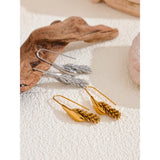 Layla Wheat Hook Earrings – Elegant Water-Resistant Jewelry for Daily Wear | Huna Jewelry