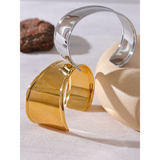 Yaffa Wide Cuff Bracelet – Open Bangle Waterproof Statement Jewelry | Huna Jewelry