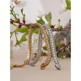 Nimue Shiny Cubic Zirconia Chain Bracelet – Elegant & Waterproof | Huna Jewelry