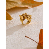 Elise Heart Cuff Ring – Wide Adjustable Statement Jewelry for Women | Huna Jewelry