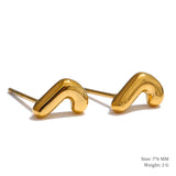 Charlie A-Z Initial Stud Earrings – Minimalist & Tarnish-Resistant | Huna Jewelry