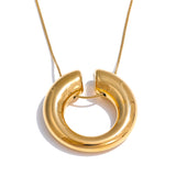 Maren Round Pendant Necklace – Minimalist & Modern Piece | Huna Jewelry