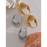 Brianna Twisted Hoop Earrings – Hollow, Textured & Waterproof | Huna Jewelry