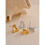 Bizzy Triangle Stud Earrings – Cone Design, Rust Proof & Stylish | Huna Jewelry