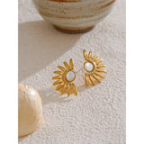 Petalia Shell Stud Earrings – Delicate Floral-Inspired Jewelry | Huna Jewelry