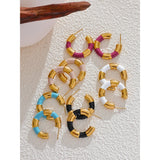 Lucille C Hoop Earrings – Colorful & Rust-Proof Statement Jewelry | Huna Jewelry