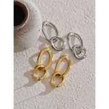 Teres Drop Earrings – Hollow Round, Hypoallergenic & Stylish | Huna Jewelry