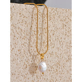 Victoria Pearl Charm Pendant Necklace – Sleek Waterproof Jewelry | Huna Jewelry