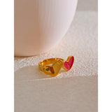 Elaine Double Heart Gold Ring – Dainty & Romantic Jewelry Gift | Huna Jewelry