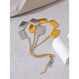 Leonie Rectangle Pendant Necklace & Earrings – Bold & Elegant Piece | Huna Jewelry