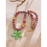 Delilah Colorful Beaded Necklace – Flower Pendant Boho Jewelry | Huna Jewelry