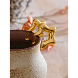 Caroline Star Hoop Earrings – Polished & Hypoallergenic Jewelry | Huna Jewelry