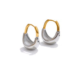 Maia Two-Toned Geometric Hoop Earrings – Bold Contrast with Modern Flair | Huna Jewelry