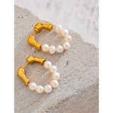 Tala Pearl Hoop Earrings – Timeless & Elegant Jewelry for Women | Huna Jewelry