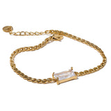 Libby Cubic Zirconia Chain Bracelet – 18K Gold, Elegant & Waterproof | Huna Jewelry