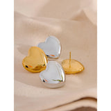 Kehlani Bold Heart Stud Earrings – 25mm Statement Love Design | Huna Jewelry