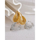 Brianna Twisted Hoop Earrings – Hollow, Textured & Waterproof | Huna Jewelry