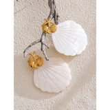 Gwen Shell Drop Earrings – Bold & Beach-Inspired Statement Jewelry | Huna Jewelry