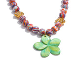 Delilah Colorful Beaded Necklace – Flower Pendant Boho Jewelry | Huna Jewelry